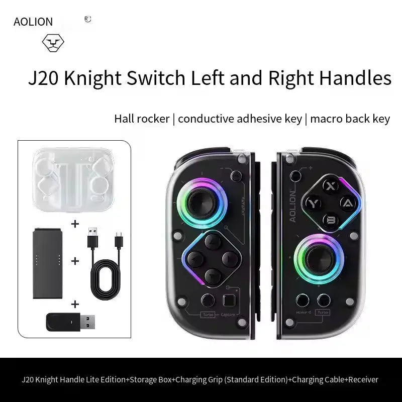 Aolion J20 Knight Wireless Gamepad — Motion-Sensing Custom Joystick for NS Joycon, Left & Right Switch Game Accessories