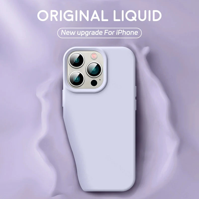 Original Liquid Silicone iPhone Case - Shockproof Soft Back Cover for iPhone 15, 14, 13, 12, 11 Pro Max & More