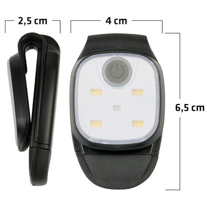 LED Clip Safety Light - USB Rechargeable Running Lamp with 4 Modes for Night Jogging, Hiking & Fishing