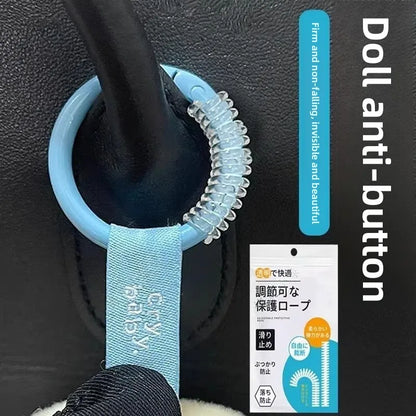Labubu Anti-Drop Silicone Keychain – Transparent Rope Protection Ring with Secure Buckle