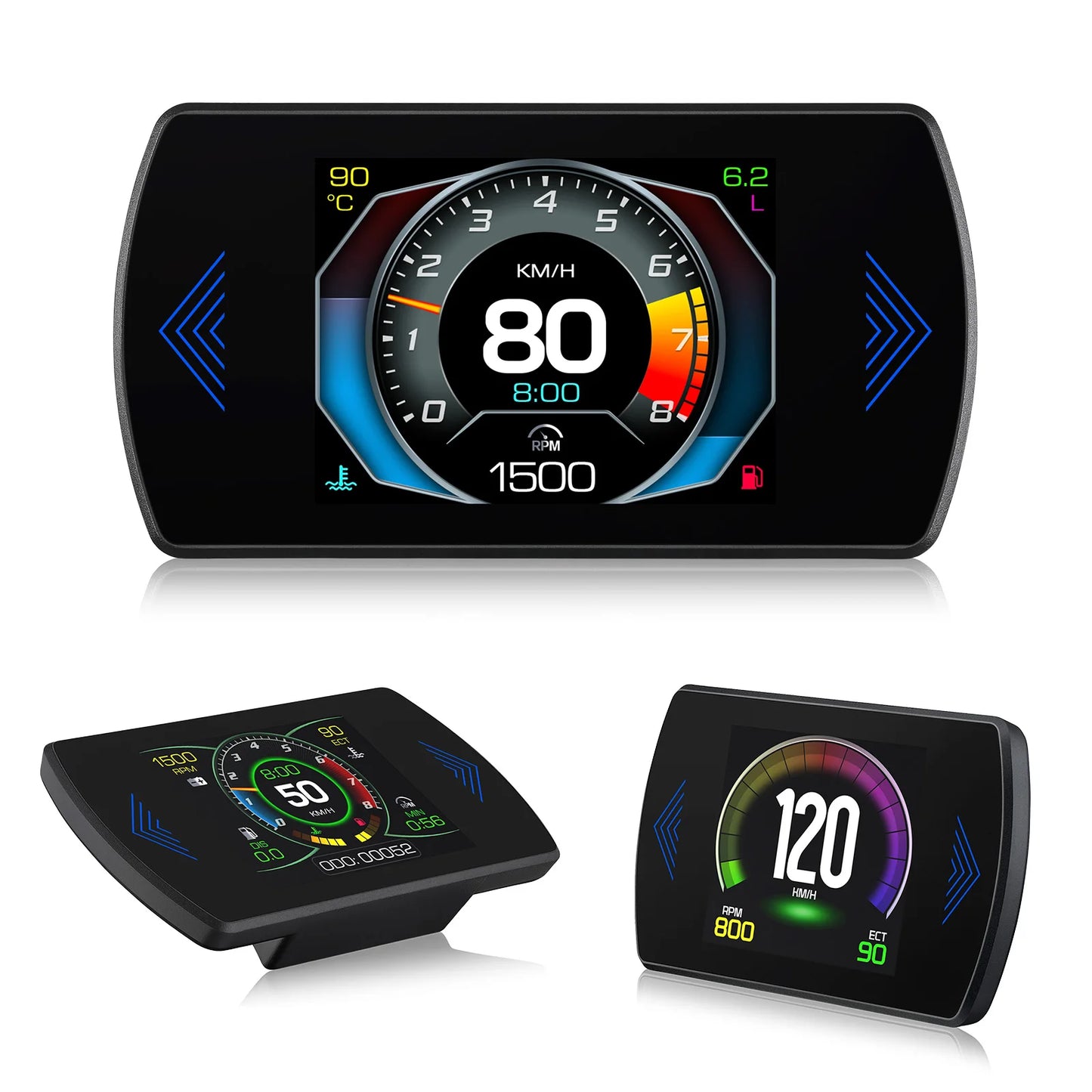 P12 Car OBD2 Head-Up Display — Dual System HUD, Smart Digital Meter for Speed, Fuel, Fault Codes & Driving Data