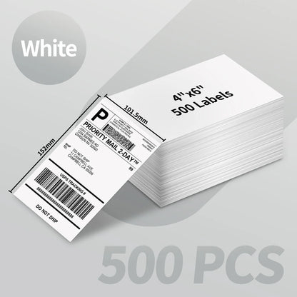Phomemo 4x6 Thermal Shipping Labels – 500PCS Purple Fanfold Direct Thermal Labels, BPA-Free for Mailing Printer