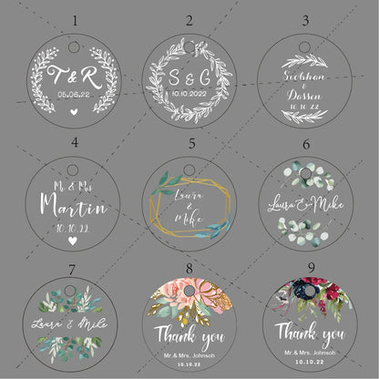 BY49 35mm Kraft & Black Paper Labels – Customizable Name & Date Wedding Decoration Stickers