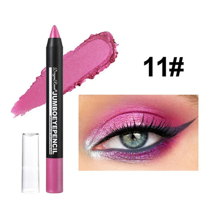 12-Color Waterproof Eyeshadow Pencil – Long-Lasting Pigment Blue Purple Black Eye Shadow Stick