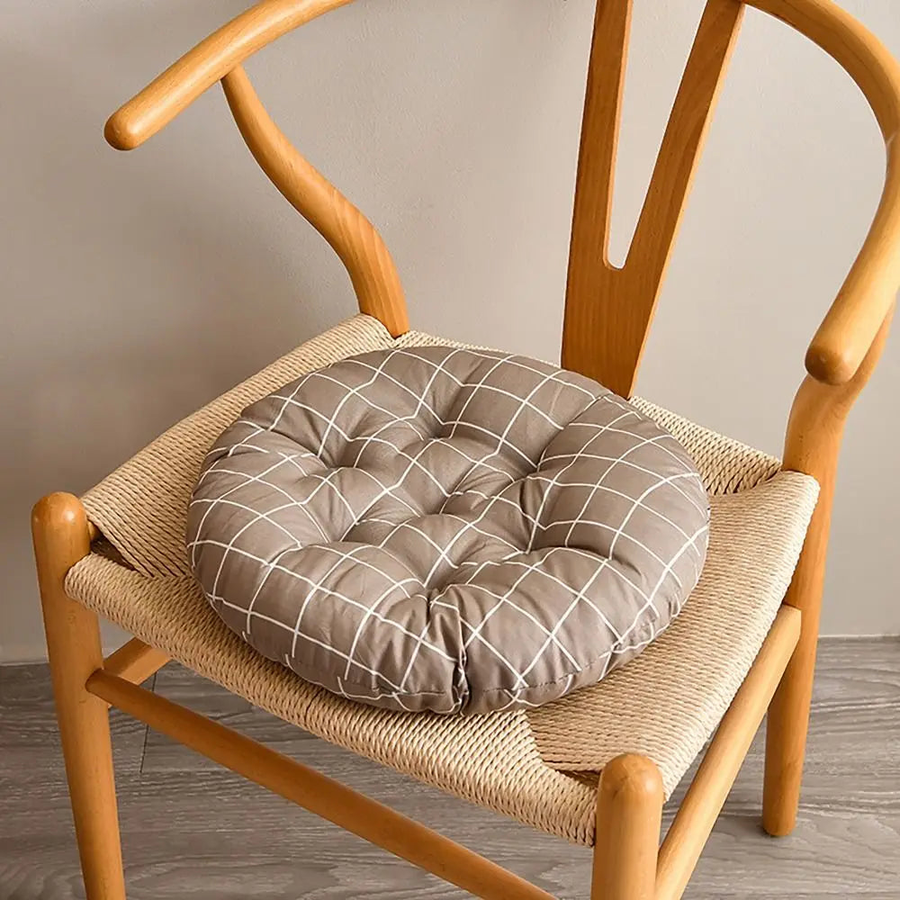 40x40cm Round Dining Chair Cushion – Thickened Non-Slip Seat Pad, 10 Luxurious Styles for Students, Office & Canteen