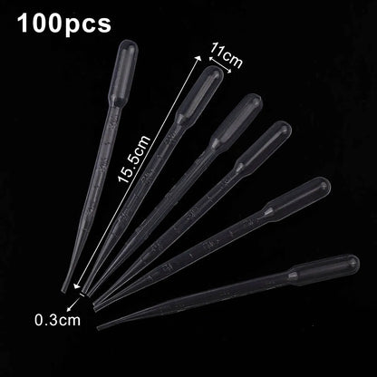 20/100PCS Transparent Plastic Measuring Cups – Disposable Liquid Containers for Epoxy Resin, Silicone Mold, DIY Jewelry Making