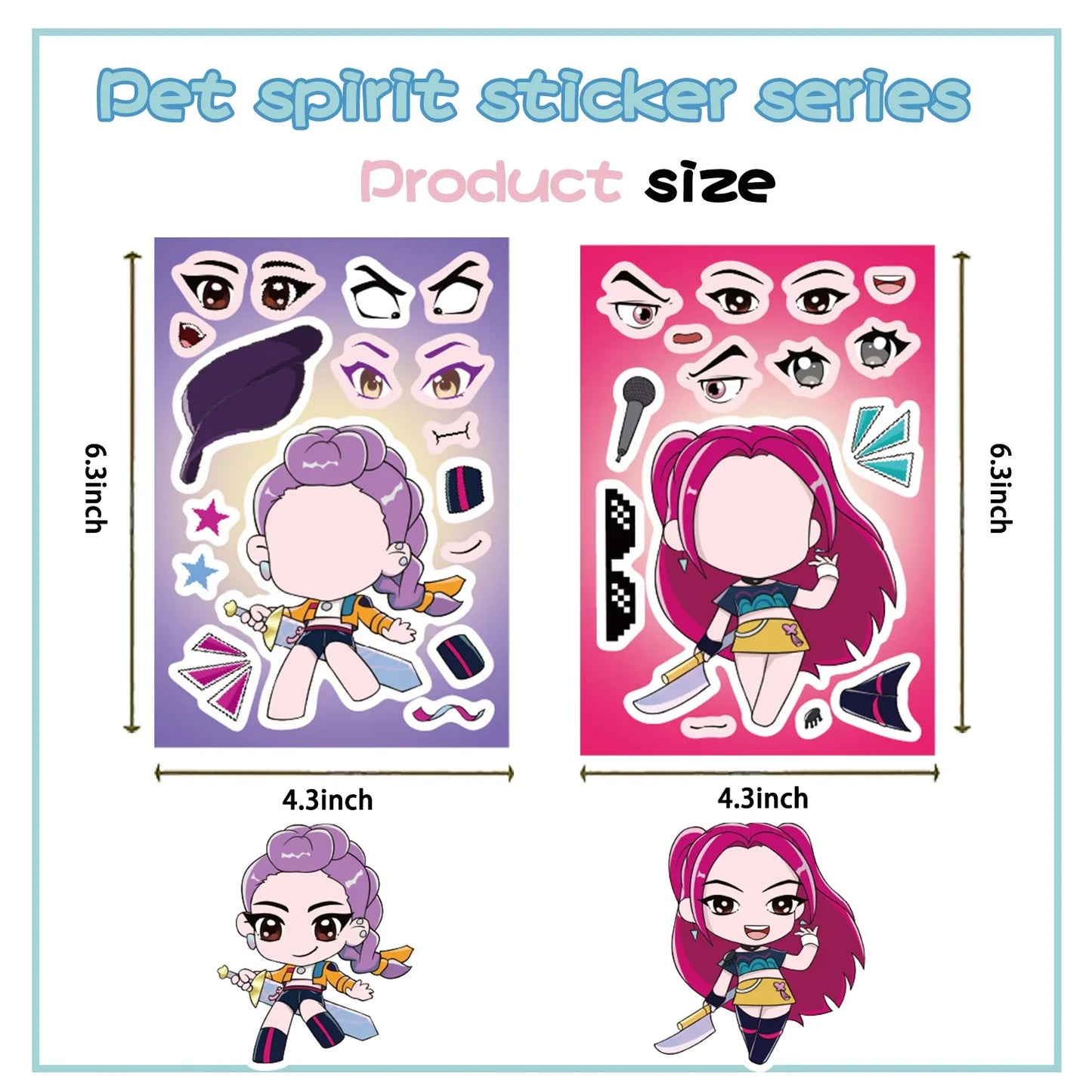 MINISO Kpop Demon Hunter Stickers — 8/32 Sheets Huntrix Scrapbook, Phone, Notebook Decoration & Party Favors Gift