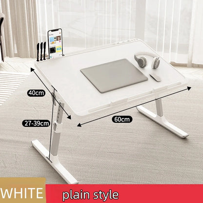 Adjustable Laptop Bed Tray Table – Portable Foldable Standing Desk with Storage Drawer for Sofa & Lap Use