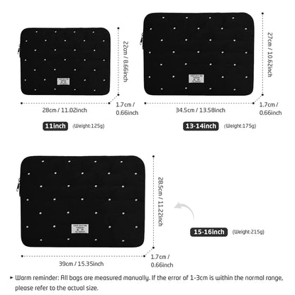 Puffy Laptop & Tablet Bag — Cute Protective Sleeve for MacBook Air 13, 13-14 Inch Notebooks, 15-16 Inch Laptops, 9-11 Inch Tablets for Girls