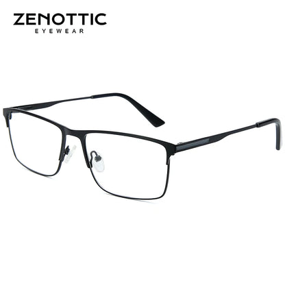ZENOTTIC Titanium Progressive Glasses - Men's Square Anti Blue Light Photochromic Prescription Eyewear for Myopia Vision Correction