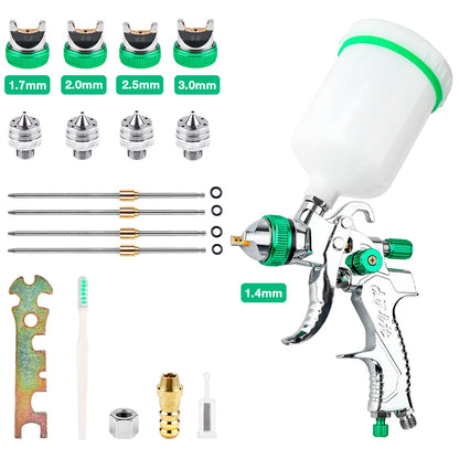 Cordless HVLP Spray Gun 1.4-3.0mm Adjustable High Atomization Gravity Sprayer Pneumatic Tool