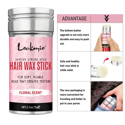 Professional Styling Wax for Women – Anti-Frizz Pomade, Smoothing Hair Mud, Messy Hair Control Rod for Natural Wigs