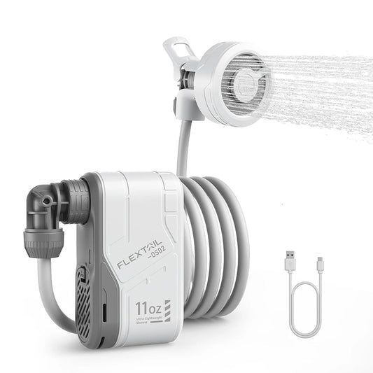 FLEXTAIL Portable Outdoor Camping Shower Pump – IPX7 Waterproof Electric Shower for Camping, Car Wash & Dishwashing (No Box)