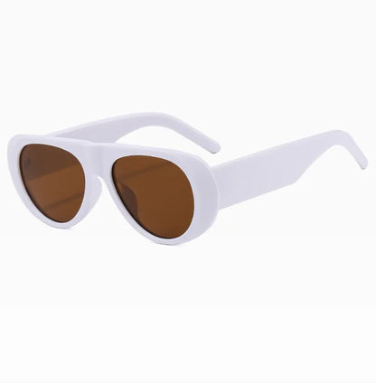 Fashion Retro Oval Large Frame Sunglasses — Minimalist Design UV-Resistant Eyewear for Women