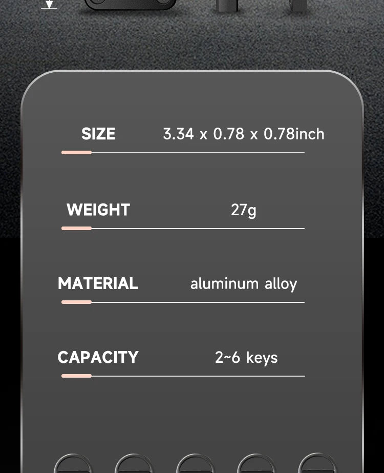 Key Organizer with Apple Find My — Built-In AirTag Holder, Holds 2–6 Keys, Car Keychain GPS Tracker (iOS Only)