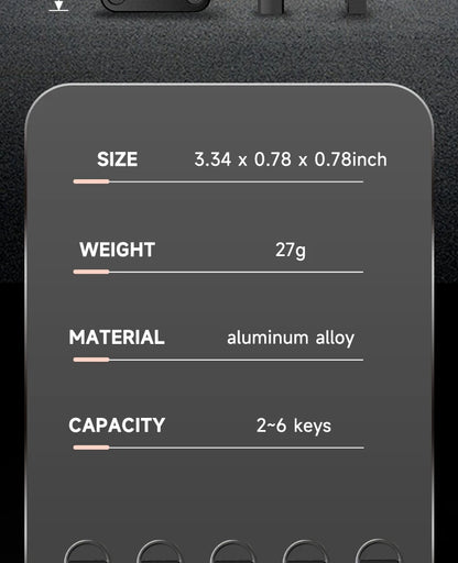 Key Organizer with Apple Find My — Built-In AirTag Holder, Holds 2–6 Keys, Car Keychain GPS Tracker (iOS Only)