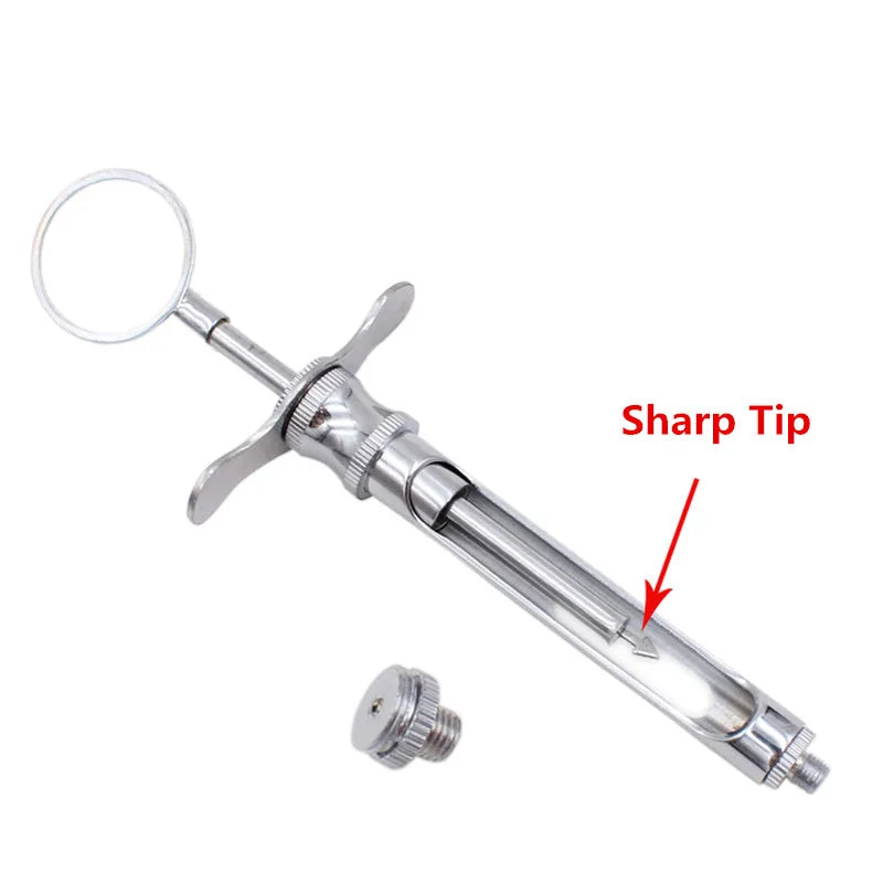 Dental Stainless Steel Syringe – Anesthesia Aspirating Injector Tool for Dentist Surgical Procedures