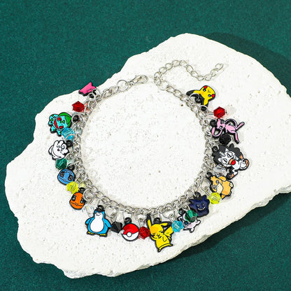 Pokémon Anime DIY Beaded Bracelet Set – Pikachu, Squirtle & Eevee Evolution Cartoon Pendant Jewelry Gift for Parties & Birthdays