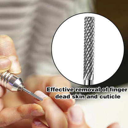 2PCS Fine Cuticle Nail Drill Bits - 3/32" Double-Head Tungsten Carbide Cuticle Remover & Manicure File Bits