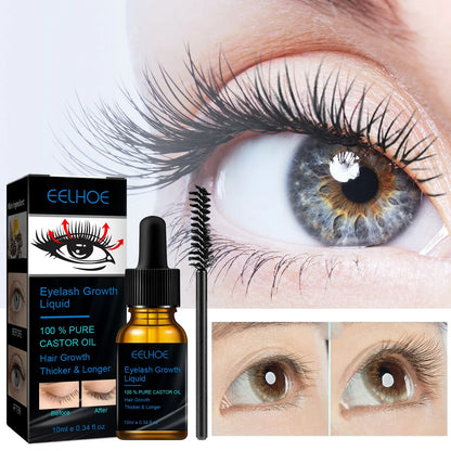 Natural Eyebrow & Eyelash Growth Serum — Thickening, Curling, Moisturizing with Castor Oil for Women