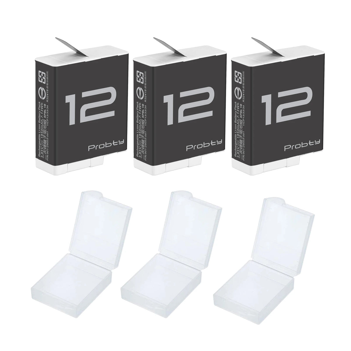 GoPro Enduro Battery 1850mAh & 3-Channel Charger - Replacement Batteries for HERO 9/10/11/12 Action Cameras