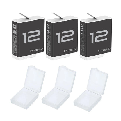 GoPro Enduro Battery 1850mAh & 3-Channel Charger - Replacement Batteries for HERO 9/10/11/12 Action Cameras