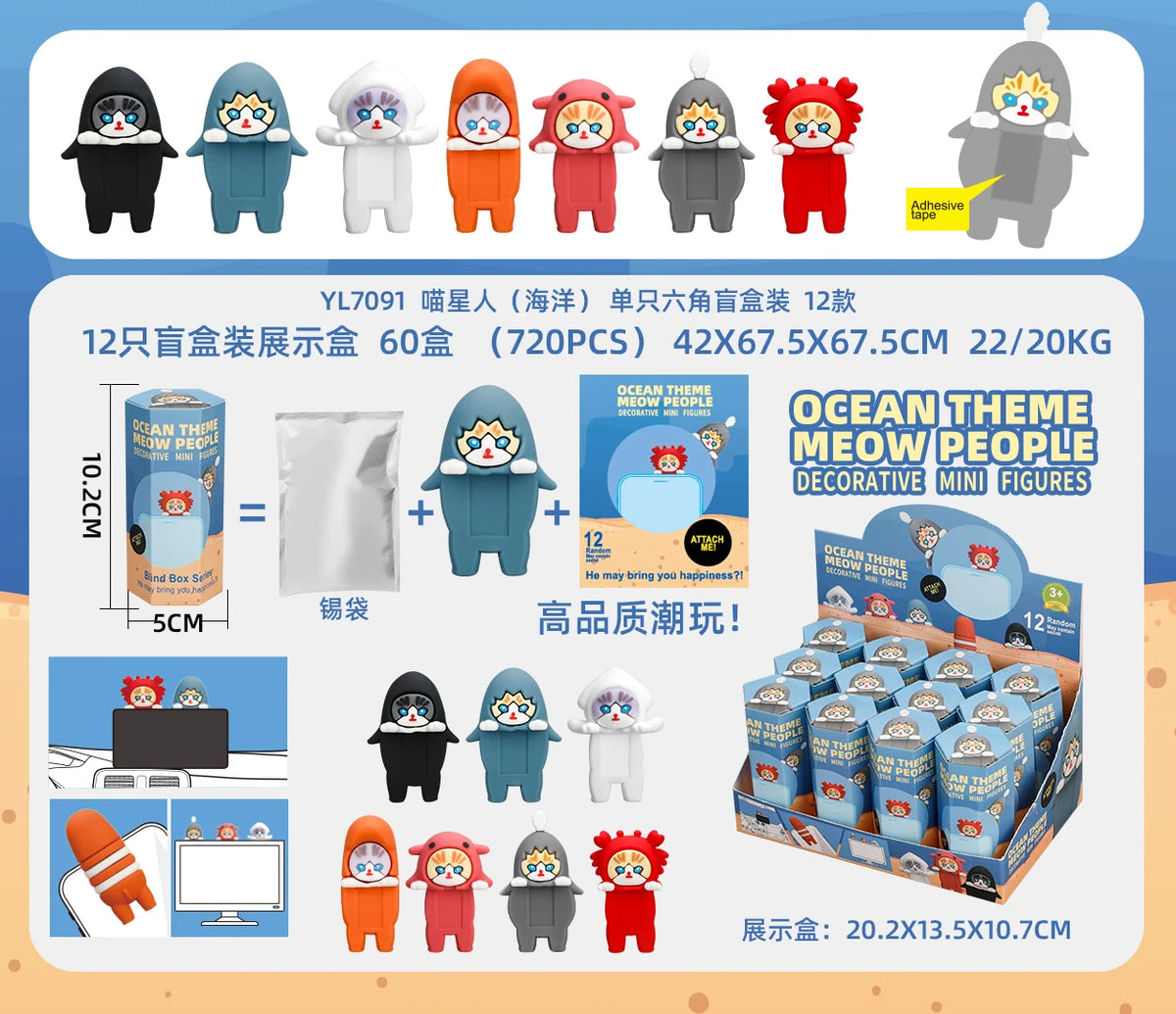 12PCS Surprise Blind Box Cartoon Character Dolls – Cute Model Toy Figures for Mobile, Car & Desktop Decoration Gift
