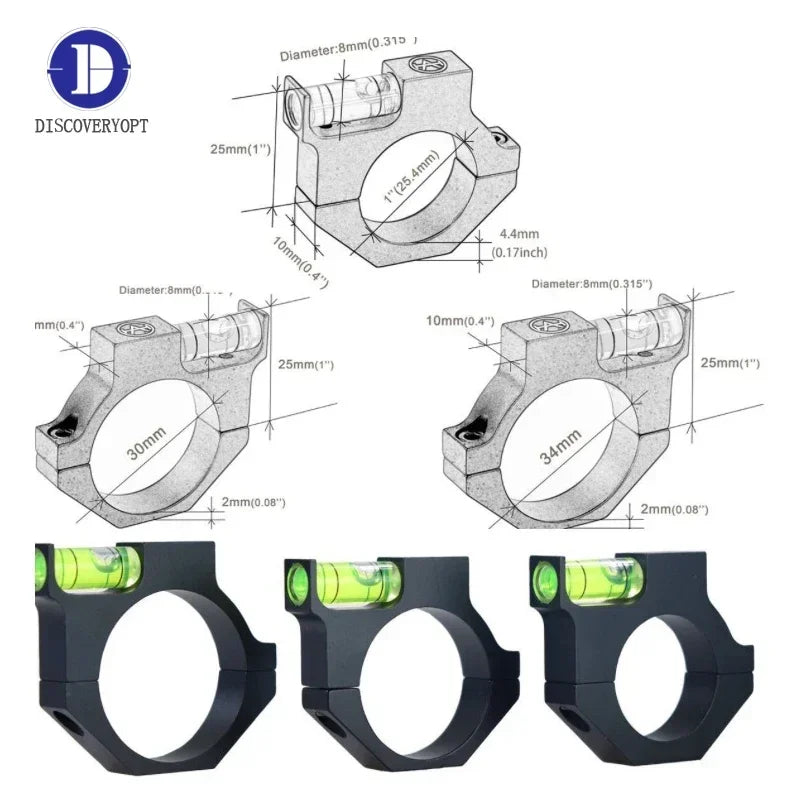 Discovery Rifle Scope Bubble Level – Spirit Level for 25.4mm, 30mm, 34mm Airgun & Airsoft Tube Mounts