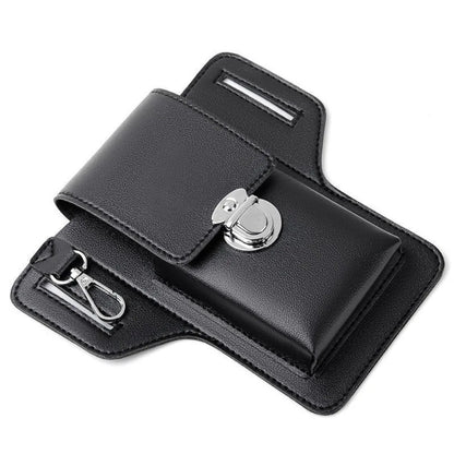 2024 Men’s Leather Belt Phone Waist Pack – Multifunctional PU Card & Key Organizer Portable Waist Bag Gift Idea