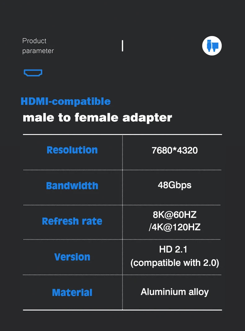 HDMI-Compatible Cable Adapter – Mini/Micro HDMI to HDMI 2.1 Converter, 48Gbps, 8K60Hz, 4K120Hz for PS4, PS5, Laptop, PC, Projector