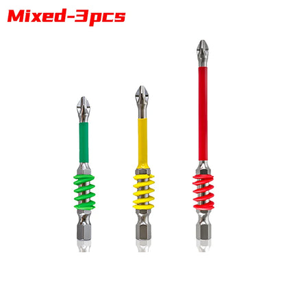 Spring-Loaded Magnetic Hex Shank Screwdriver Bit - Anti-Slip Wear-Resistant Drill Bit for Woodworking & DIY Repairs
