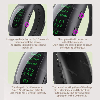 2026 Microcurrent Sleep Aid Watch - Intelligent Pulse Device for Sleep Support & Relaxation