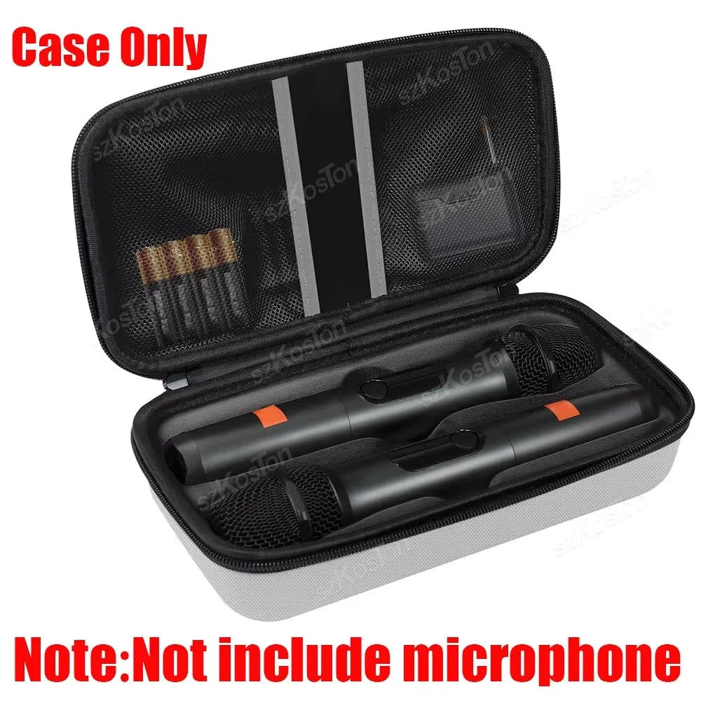 Portable EVA Wireless Microphone Carrying Case – Compatible with JBL Dual Mic System for Travel, Camping & Trips