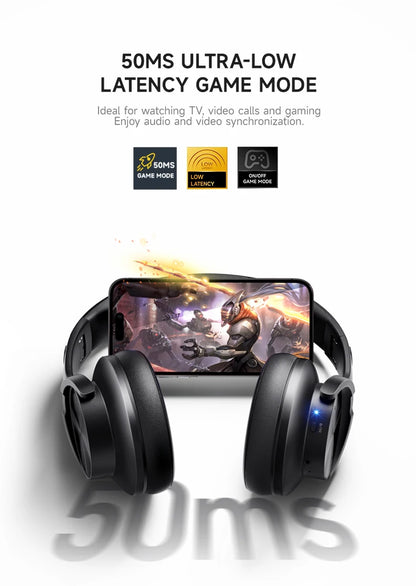 Picun B8 Bluetooth Headphones - 120H Playtime, Wireless Over-Ear Headset, 3EQ Mode, Low Latency, Hands-Free Calls