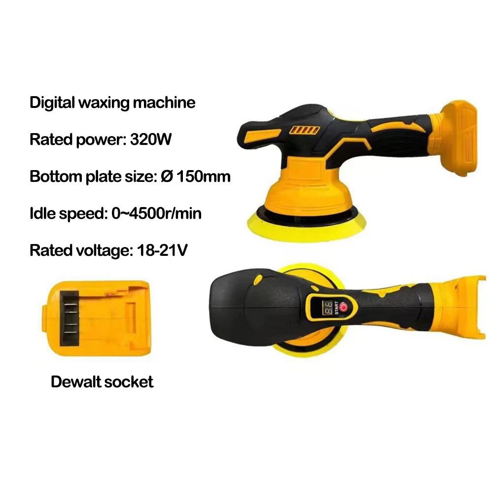 Cordless Car Polisher – 8 Gear Adjustable Electric Waxing, Sanding & Sealing Glaze Tool, Fits Makita/Dewalt/Milwaukee 20V Battery