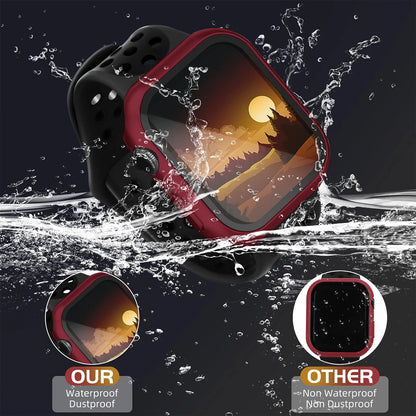 Tempered Glass Apple Watch Case - Full Screen Protector Cover for Series 9, 8, 7, 6, SE 45mm 44mm 41mm 40mm