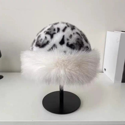 Women’s Winter Fluffy Fur Hat – Thick Warm Faux Fur Ski Cap, Russian Mink Fisherman Style, Windproof