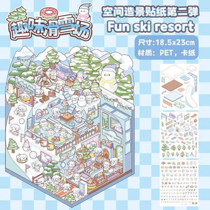 DIY Plus Size 3D Treasure Box World Landscape Stickers - Pocket Cabin Scene | Creative Gift for Kids