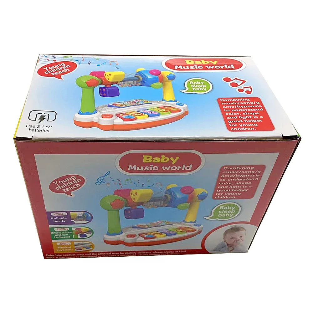 Kids Rotating Piano Keyboard - Musical Toy with Lights and Sounds for Toddlers & Early Learning