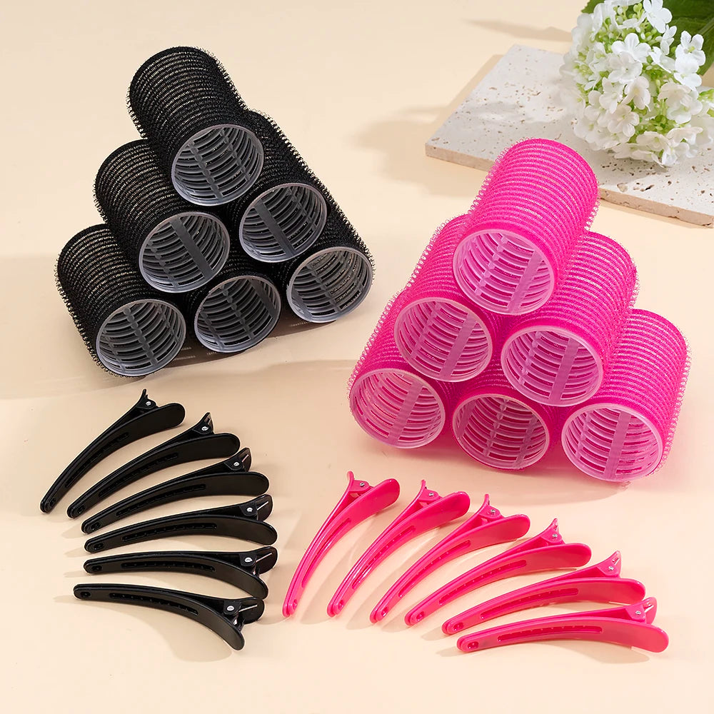 24-Piece Self-Grip Hair Rollers - Heatless Curlers for Volume, Bangs & Easy Styling