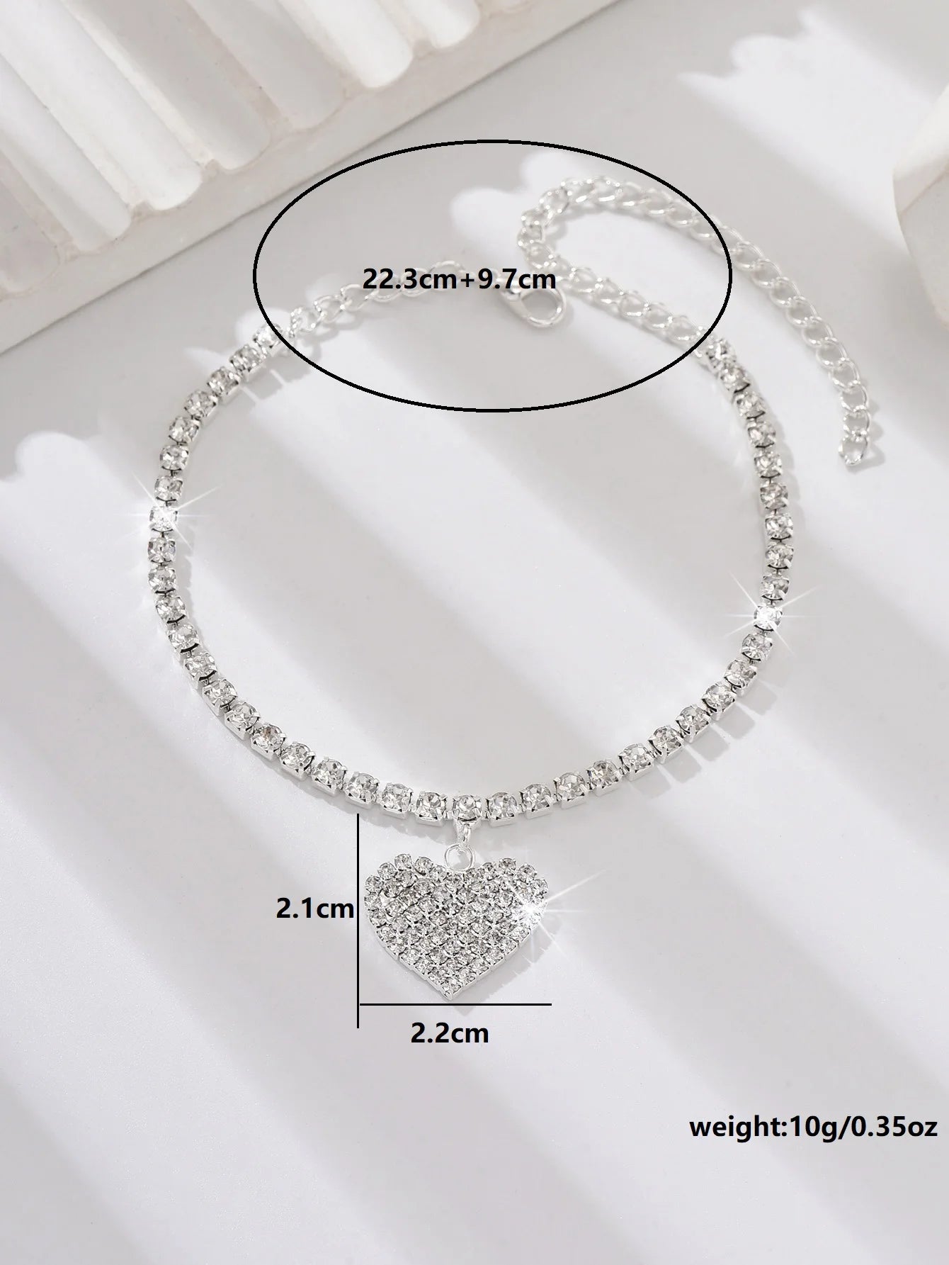 Women's Premium Copper Inlaid Water Diamond Love Foot Chain Bracelet – Elegant Wedding & Party Fashion Jewelry