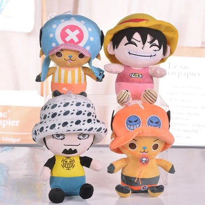 Japanese Anime One Piece Plush Toys — 25cm Luffy, Chopper, Ace & Roronoa Zoro Stuffed Dolls, Cute Cartoon Figure Kids Christmas Gift
