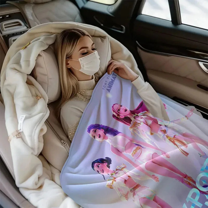 K-Pop Demon Hunters Flannel Blanket – 31 Styles Anime Throw for Home, Travel & Camping Fan Gift