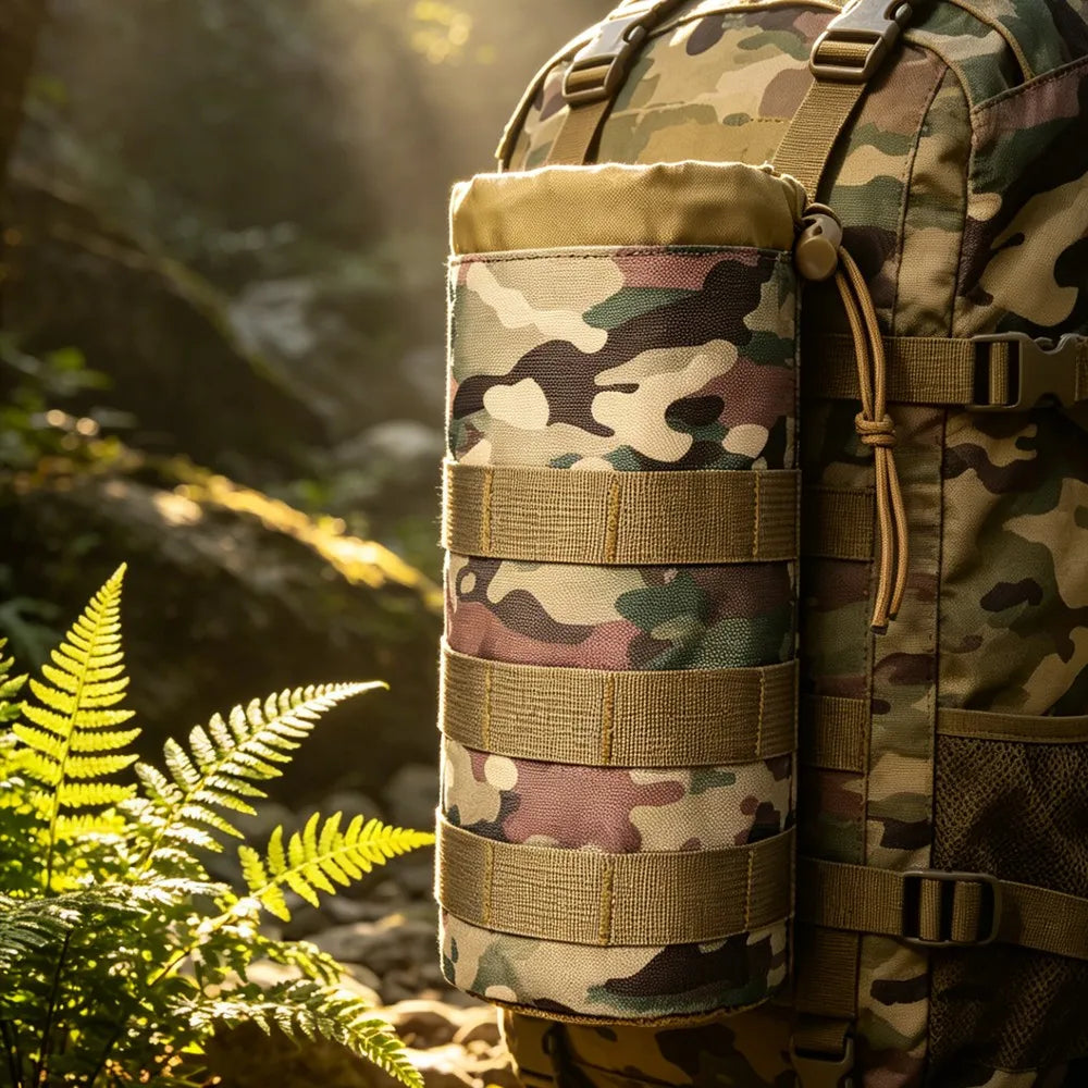 MOLLE Tactical Water Bottle Holder 600D Nylon Pouch for Hiking, Camping, Hunting & Outdoor Use