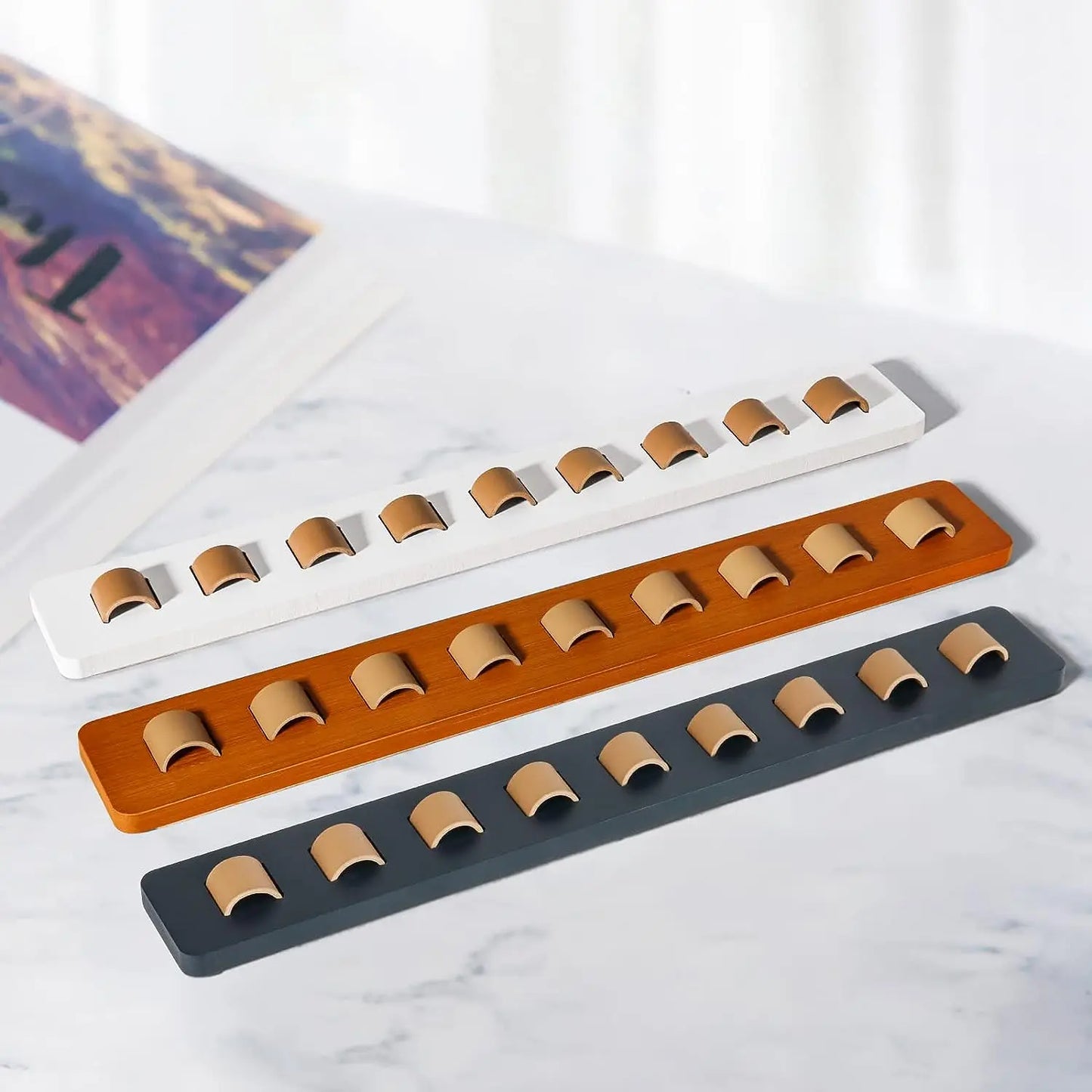 Bamboo Wood Sunglass Organizer for Wall - Eyeglass Hanging Holder and Sunglasses Storage Solution