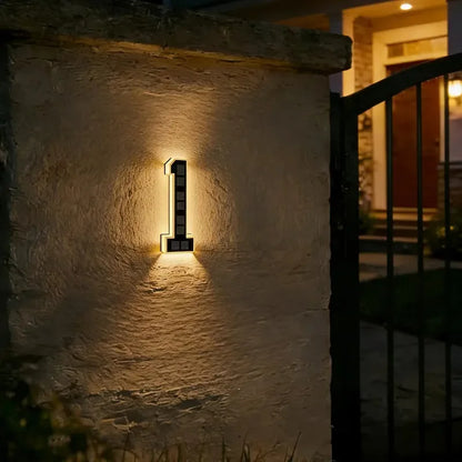 Custom Solar LED House Numbers - Waterproof Luminous Address Sign for Outdoor Wall & Door Decor