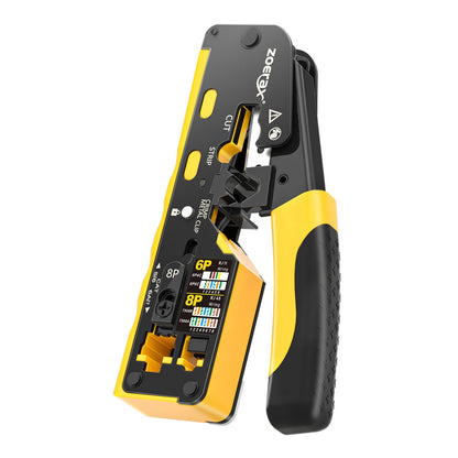 ZoeRax RJ45 Network Crimping Tool - CAT7 CAT6A CAT6 CAT5e Ethernet Cable Cutter & Wire Stripper