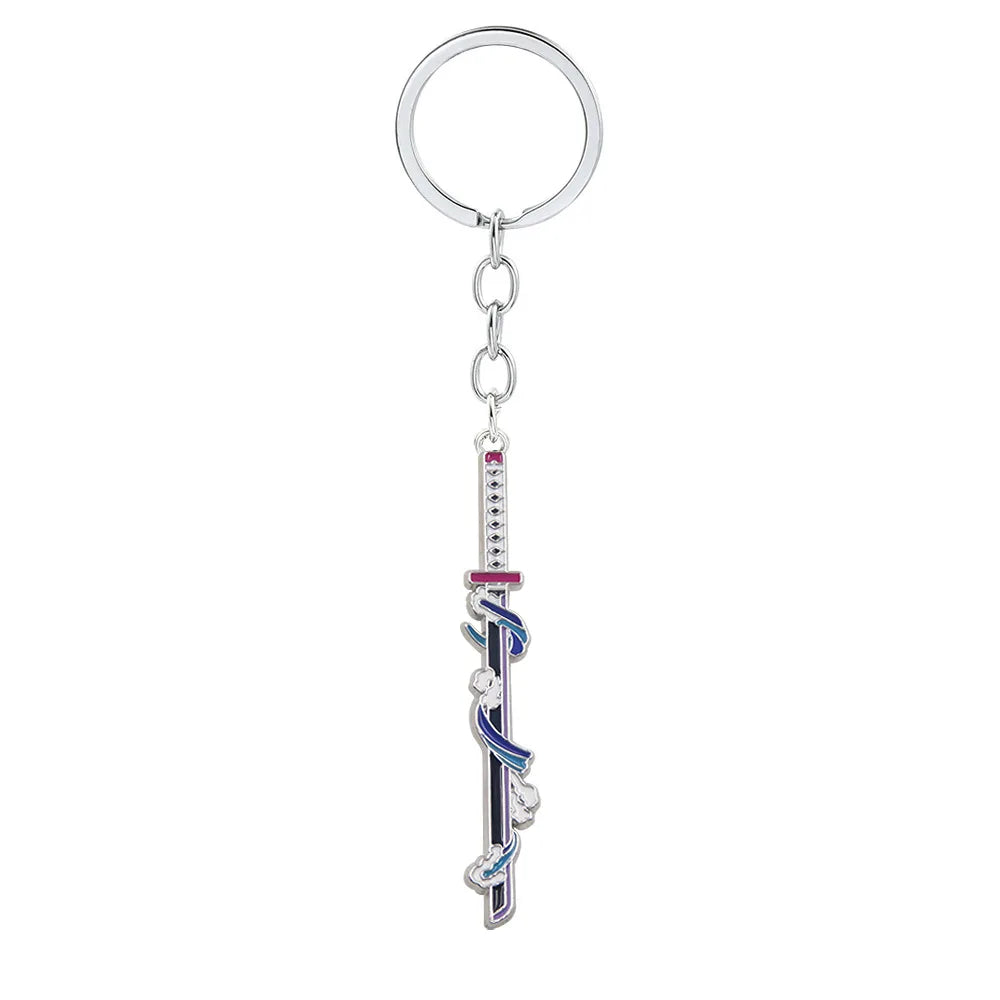 Anime Demon Slayer Sword Keychain – Mini Japanese Katana Enamel Pendant Souvenir Key Ring Bag Charm Exquisite Gift Decor