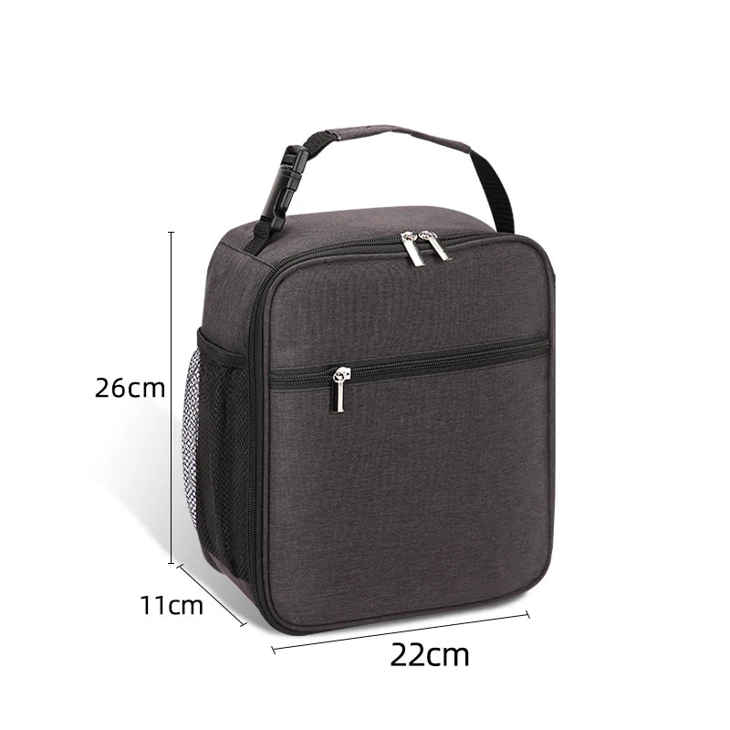 Portable Large Capacity Insulated Lunch Bag – Reusable Waterproof Oxford Cloth Cooler Bag for Men and Women
