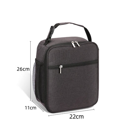 Portable Large Capacity Insulated Lunch Bag – Reusable Waterproof Oxford Cloth Cooler Bag for Men and Women